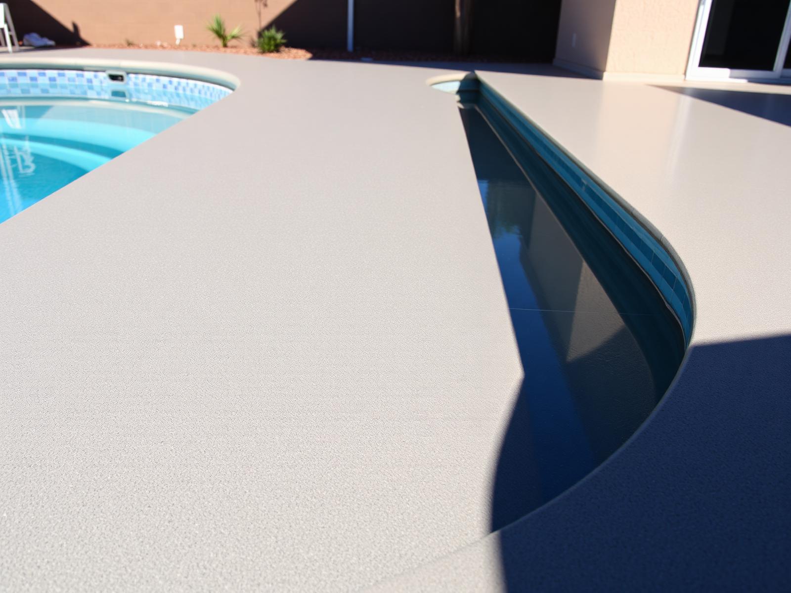 Henderson backyard pool deck with freshly prepped concrete surface