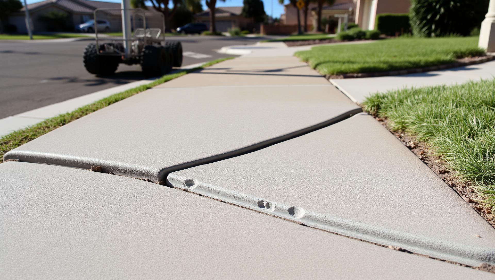 Raised sidewalk panel creating a trip hazard in a Summerlin HOA community